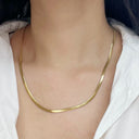 Minimalist Unisex Snake Chain Choker Necklace Gold Jewelry