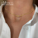 eManco Elegant Minimalist Jewelry 14k Gold Plated Necklace