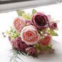 Rose Pink Silk Peony Wedding Bouquet - Artificial Decoration