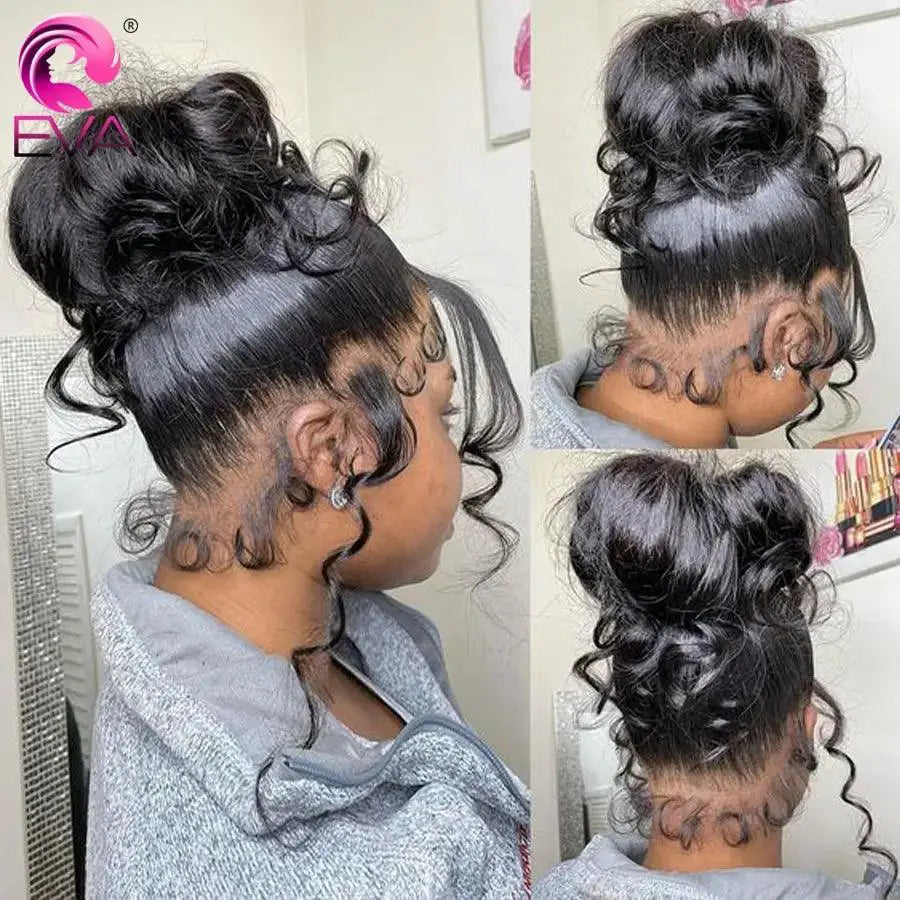 360 Full Lace Curly Human Hair Wig For Women Pre Plucked