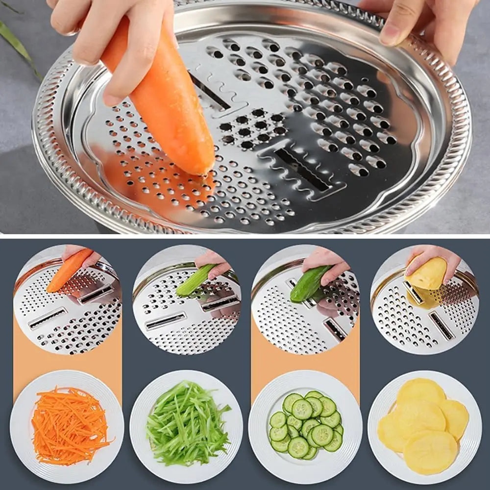Multifunctional Stainless Steel Basin with Grater, Vegetable — product view 2