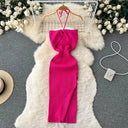 YuooMuoo Women Bodycon Knit Dress Sleeveless Knee Length Party Streetwear Summer