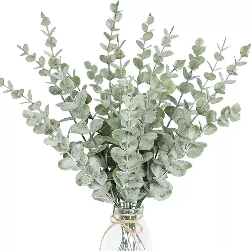 Stylish Gold Eucalyptus Leaves Artificial Plants 10 Pieces