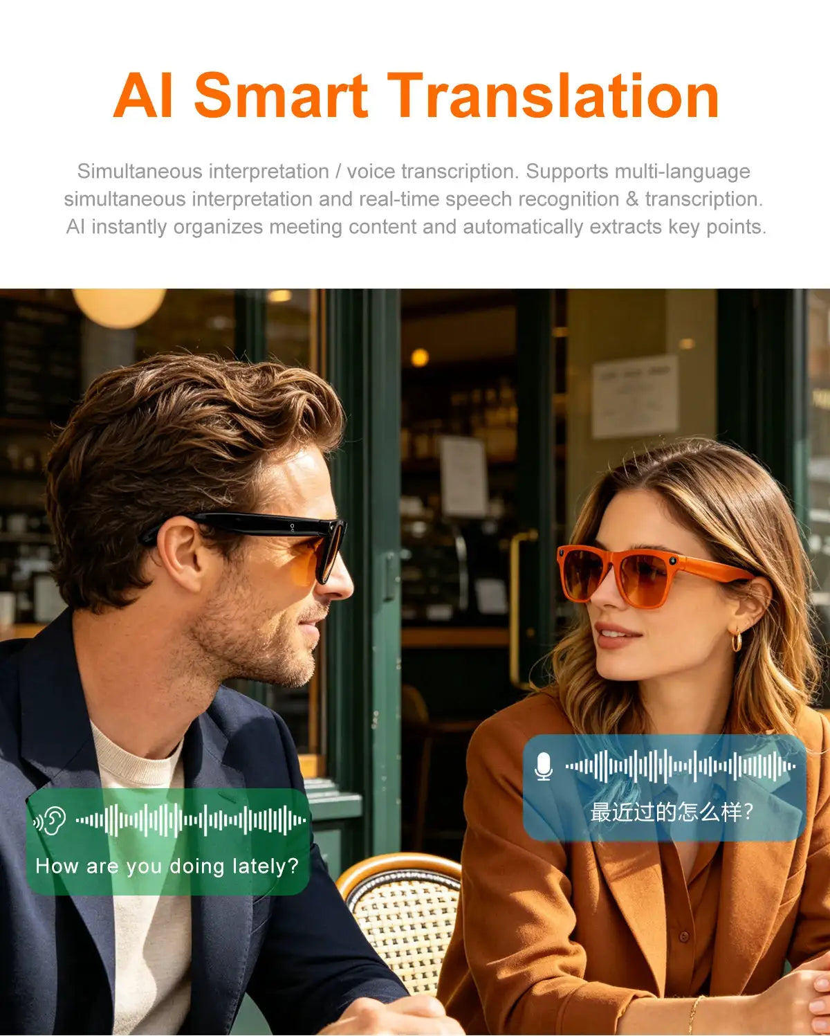 Smart Glasses AI Translation HD Camera Shooting Image Bluetooth — product view 4