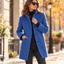 Loose Stand Collar Button Coat