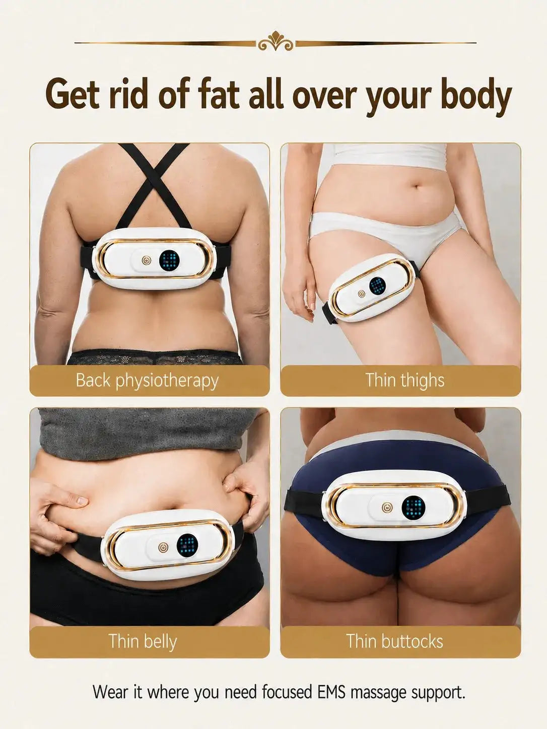 Slimming Machine for Women, Electric Abdominal Fat Burner, Anti-Cellulite Massage Belt, Body Shaping & Belly Fat Removal