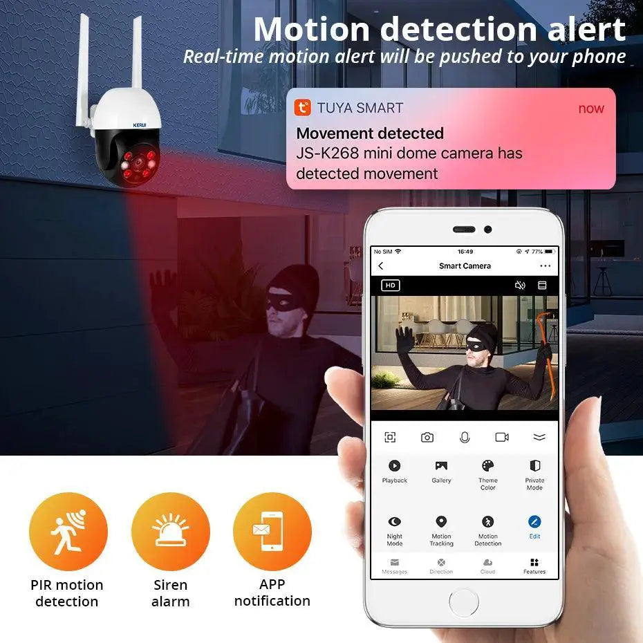 KERUI Wireless PTZ CCTV Camera Clarity Outdoor Security