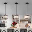 Glass Led Pendant Light Modern Ceiling Lamp Adjustable Fixture