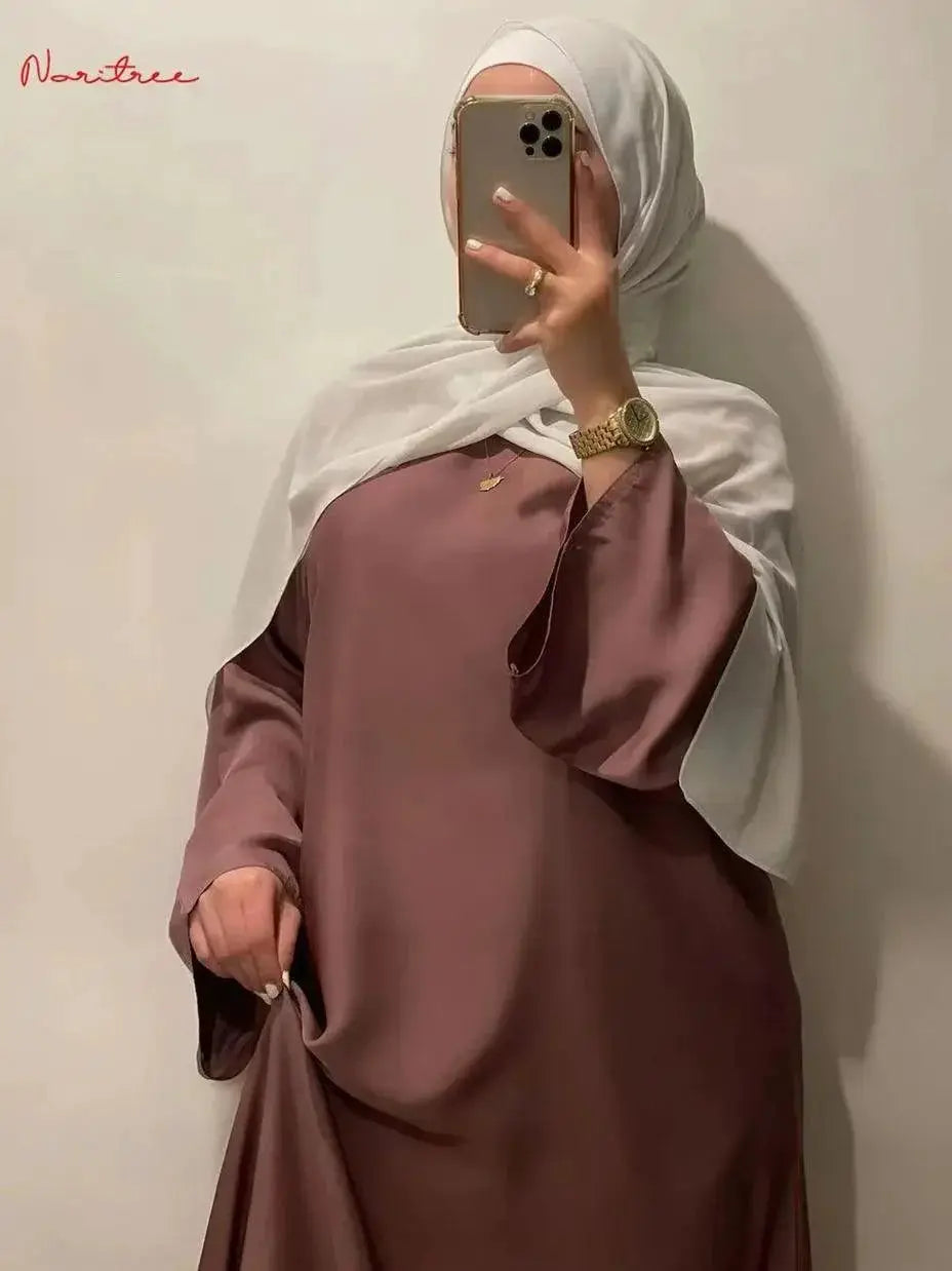Silky Satin Dubai Abaya Modern Elegance And Comfort Dress