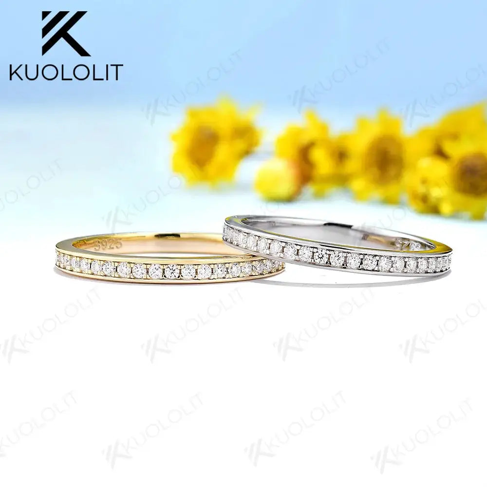 Moissanite Ring in Sterling Silver Kuololit — product view 2
