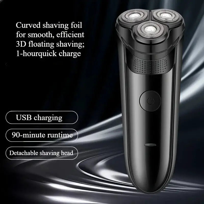 Men'S Electric Razor, Dry And Wet Men'S Electric Shaver, USB Rechargeable Rotary Shaving Machine, Holiday Gift for Him, Father'S Day Gift