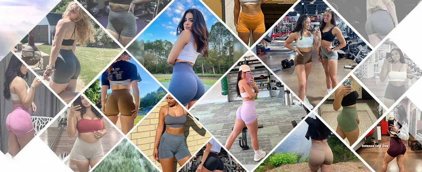 High Waist Scrunch Butt Seamless Yoga Shorts For Women
