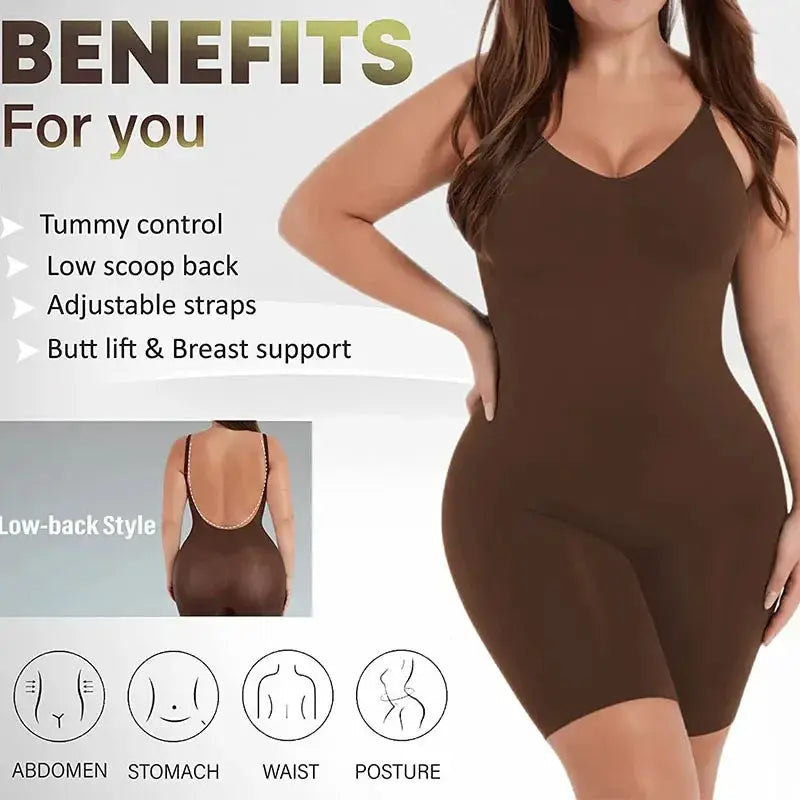 Seamless Full Coverage Bodysuit Shapewear Thigh Slimming