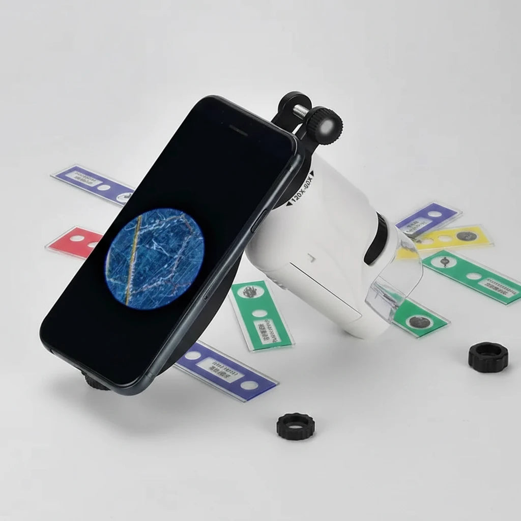 Mini Pocket Microscope Kit LED Light