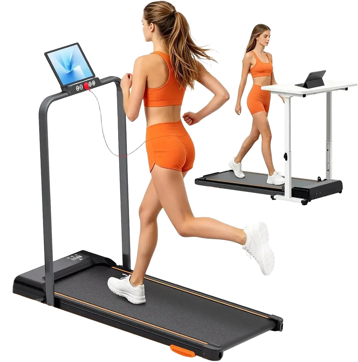 Under Desk Walking Pad Treadmill HP Foldable Percent Incline — product view 1