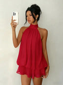 Womens Backless Halter Dress for Parties
