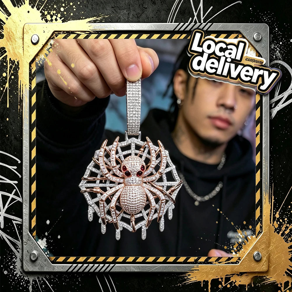 Iced Spider Web Pendant Hip