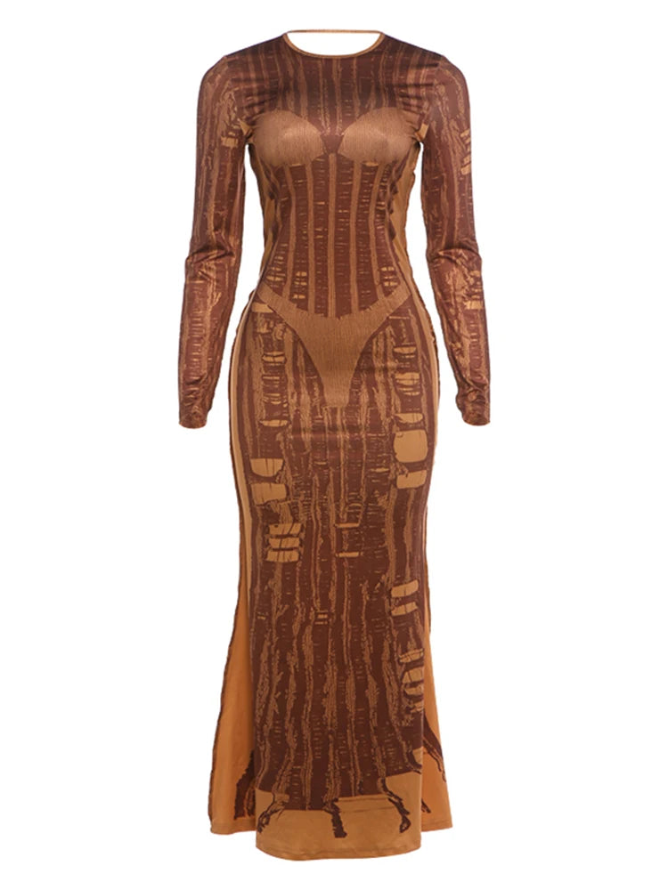 NIBBER Striped Evening Dress