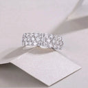 Piece Sterling Silver Silver Moissanite Ring Set