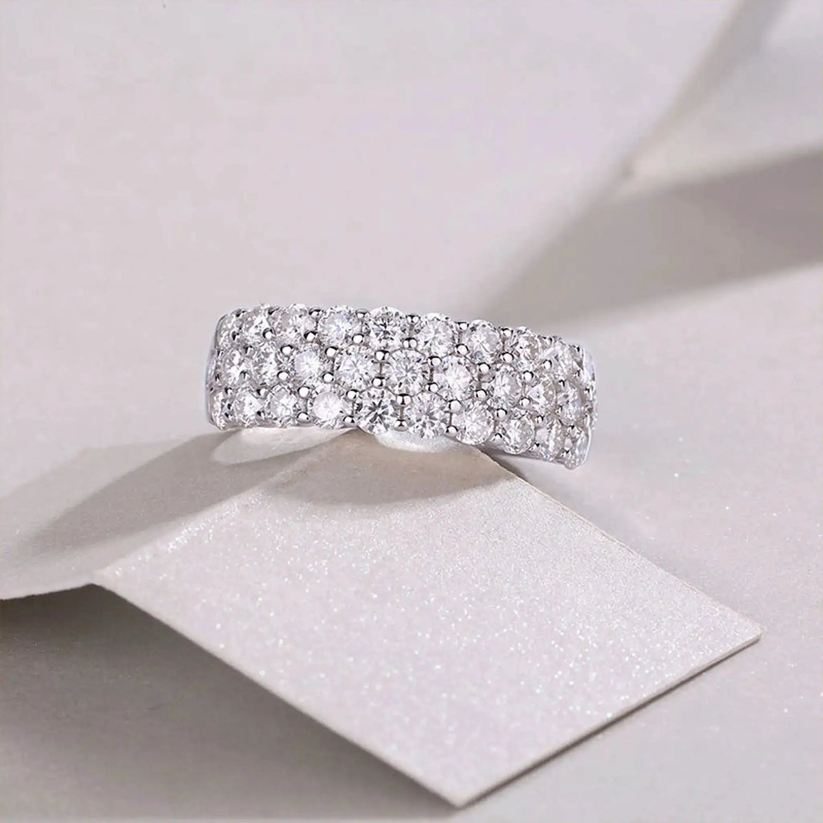Piece Sterling Silver Silver Moissanite Ring Set — product image 5