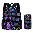 2 Pcs Set Smiling Anime Critters Backpack With Pencil Bags