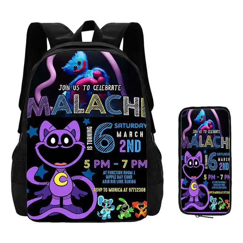 Durable Kids Anime Backpack Set for School — 2 pcs set 005