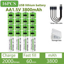 AA AAA Rechargeable Batteries - 3000Mah Capacity