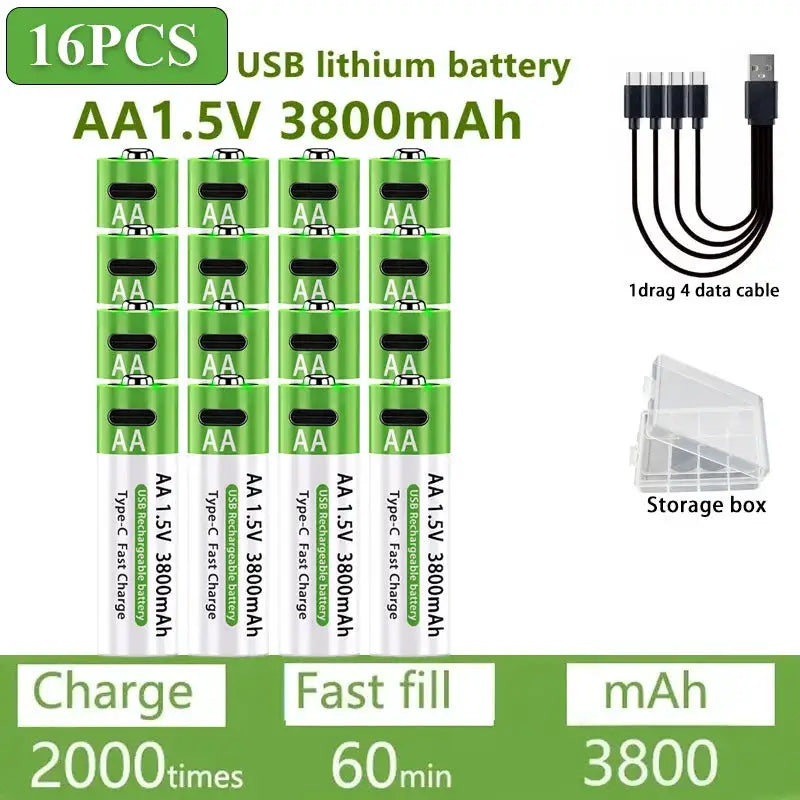 AA AAA Rechargeable Batteries - Capacity — product view 13