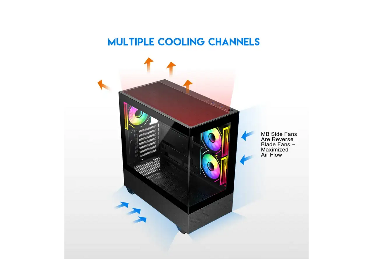 DIYPC ARGB-N5-BK Black Cases (Computer Cases - ATX Form)