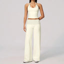 Women's Yoga Set Halter Crop Top Wide Leg Pants