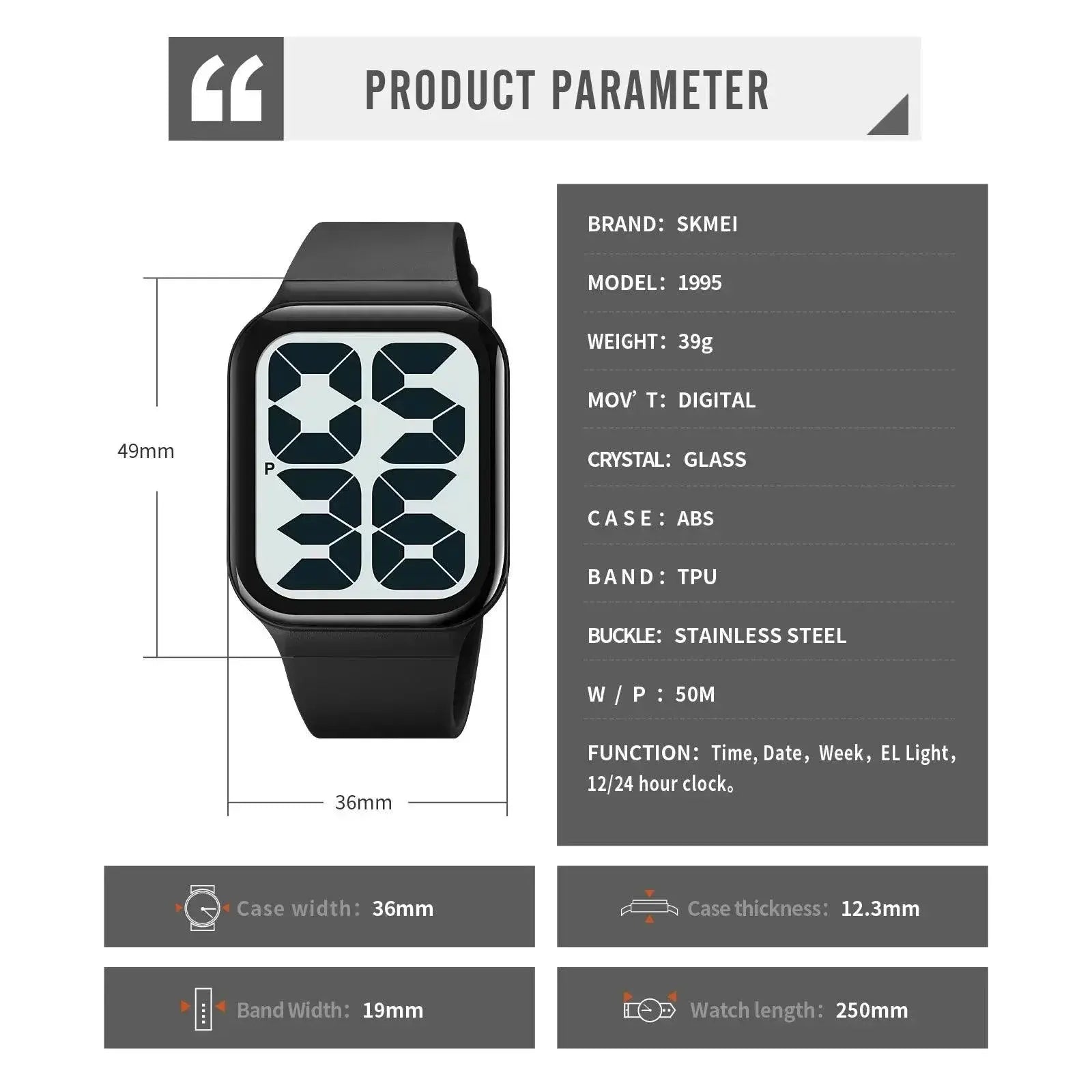 SKMEI Digital Sports Watch for Couples Water Resistant