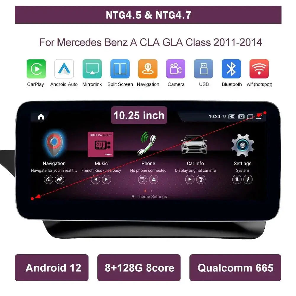 Android 12 Multimedia Player 8GB 128GB For Benz A CLA GLA