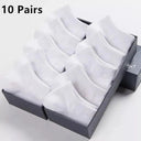 Men's Stylish Breathable Business Ankle Socks - 10 Pairs