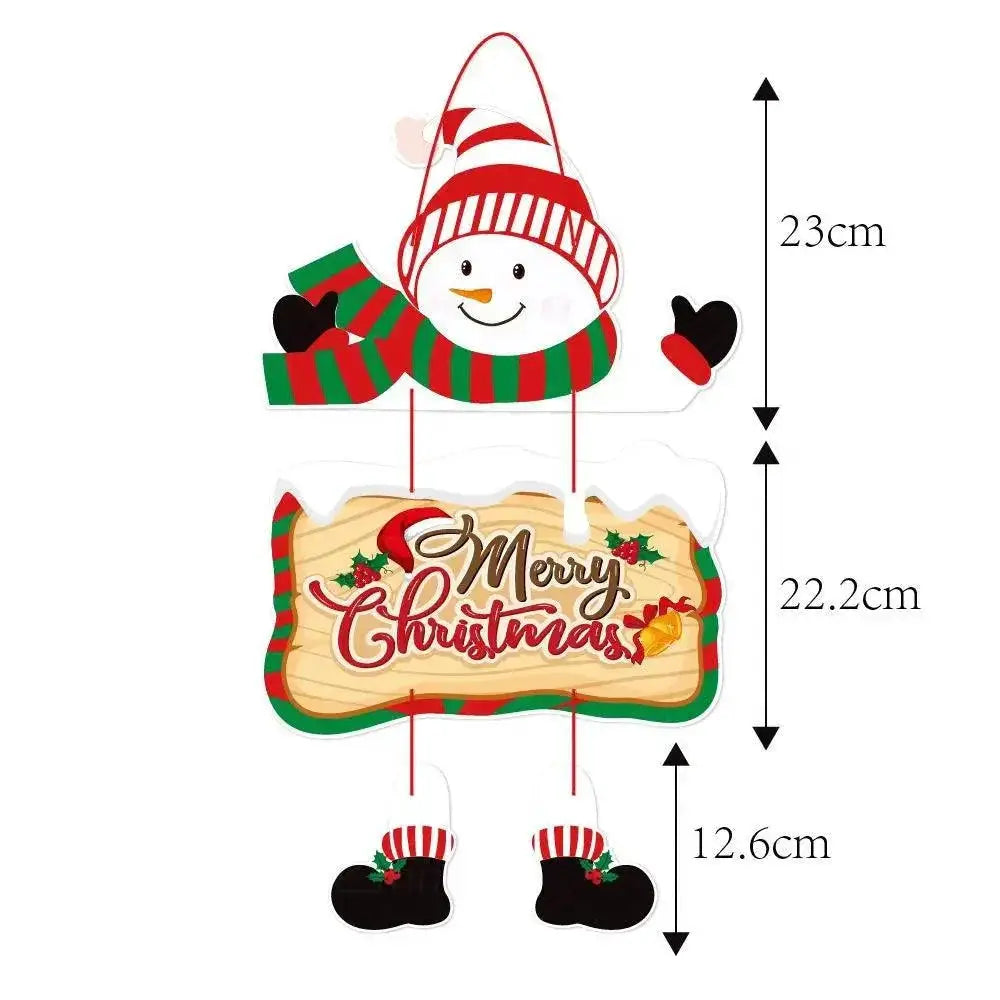 Charming Christmas Door Hanger Decor Santa Snowman Elk Set