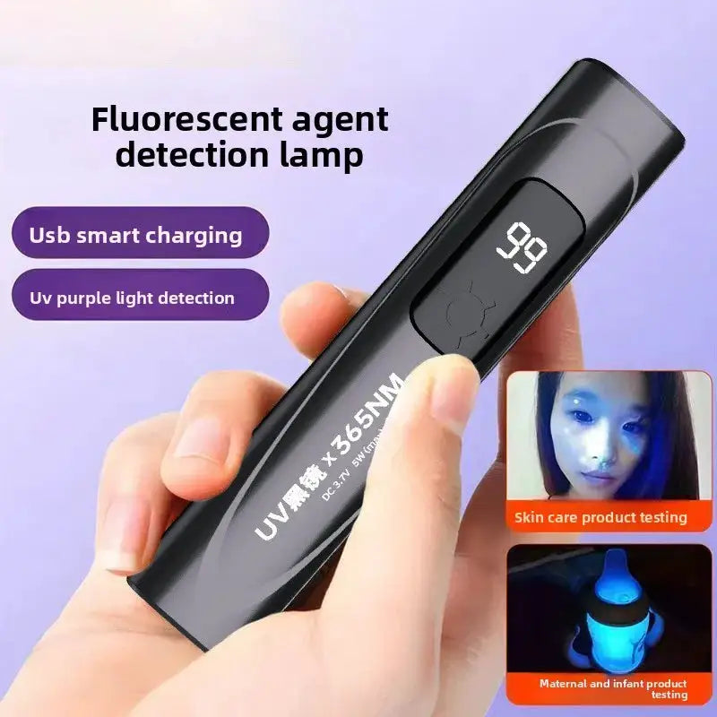 365nm UV Blacklight Flashlight Portable Ultraviolet Black Light for Pet Ringworm Detection Banknote Verification Resin Curing