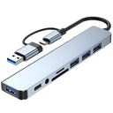 8-In-2 USB Hub 3.0 USB C Hub Dock Station For Macbook Pro