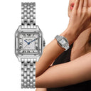 Square Roman Calendar Quartz Watch for Elegant Women Timepiece