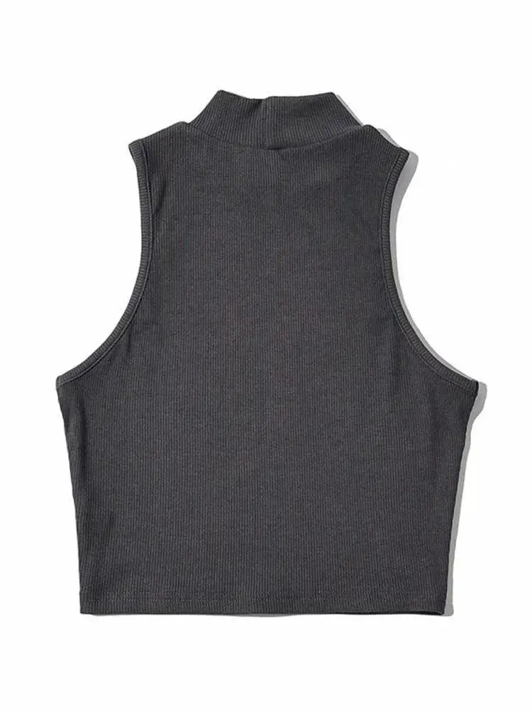 Chic Sleeveless Crop Top High Stretch Summer Essential