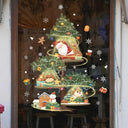 Cheerful Santa & Xmas Tree Window Decals for Holiday Decor