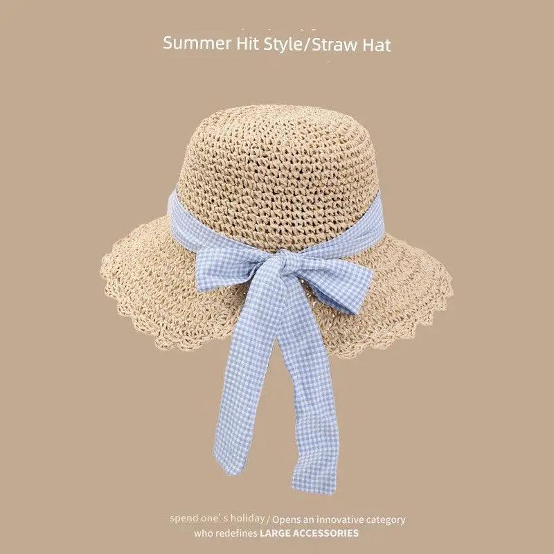 Straw Hat Japanese Style Hand Woven Womens Summer Lace