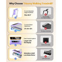 3.5HP Desk Treadmill 4 In 1 For Home Office Cardio Boost