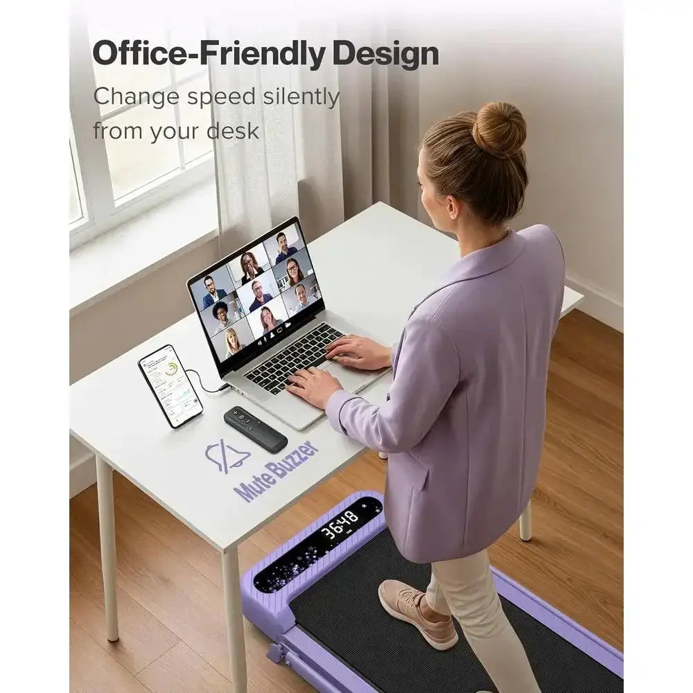 Compact Foldable Treadmill with Handlebar, 320 lbs Capacity, Incline Walking Pad, Quiet for Home or Office, App & Voice Control,