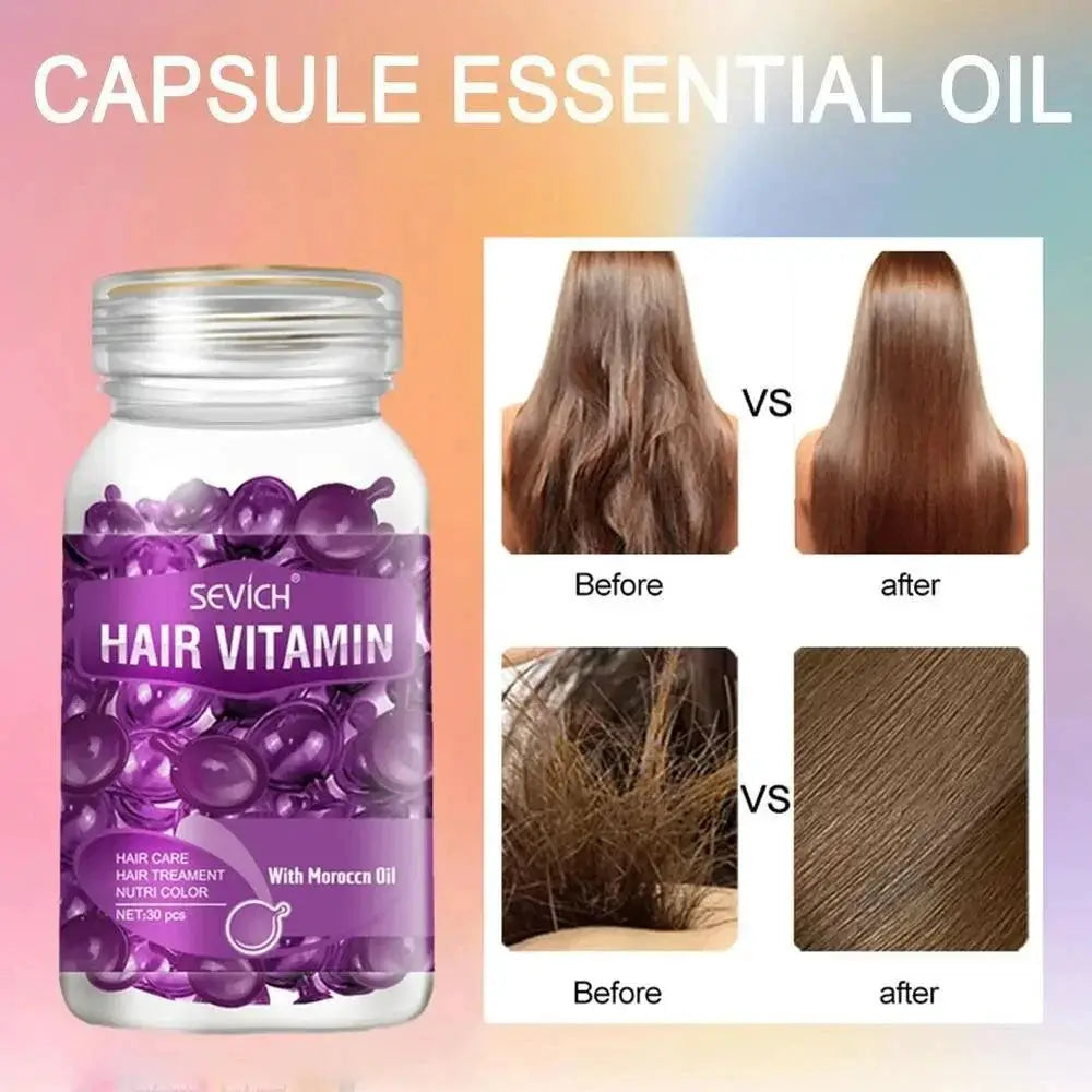 Keratin Repair Capsules for Luxurious Silky Hair Essence