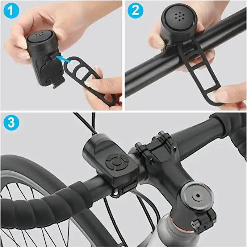 USB Rechargeable Electric Bike Horn With Anti Theft Alarm