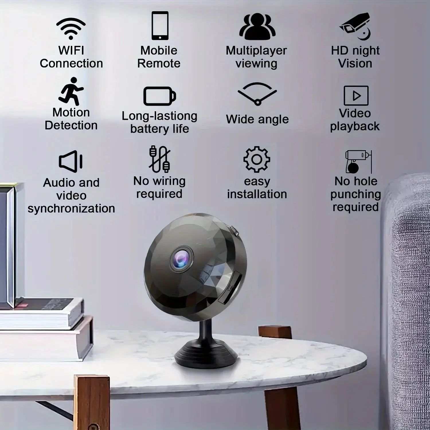 Wireless Mini WiFi Security Camera Night Vision Motion Detection And App Control by stepyours.com