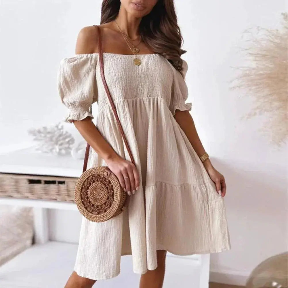 Summer Vibes Off Shoulder Sundress For Stylish Elegance