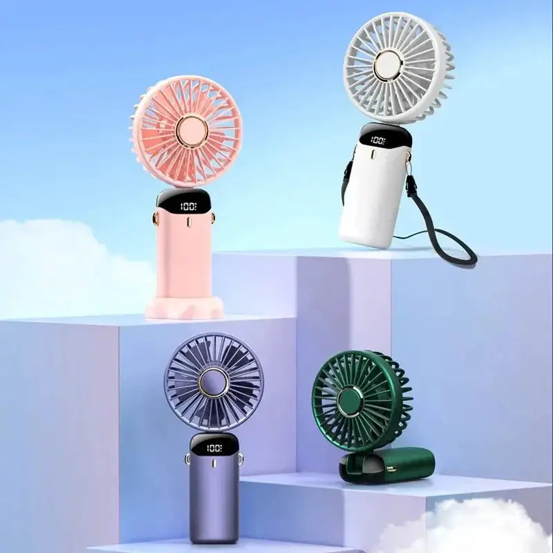 Usb Handheld Mini Fan Foldable Portable Neck Hanging Fan - OurLum.com
