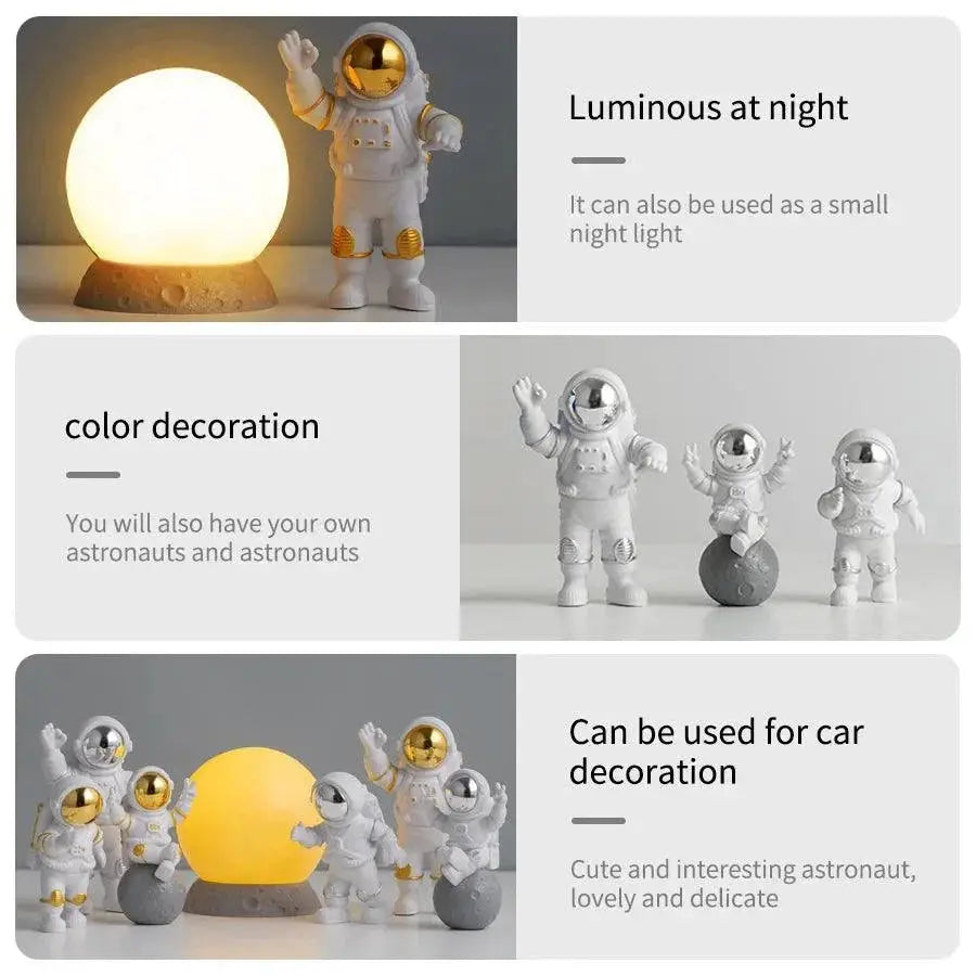 Astronaut Moon Lamp Unique Gift Whimsical Home Decor Light