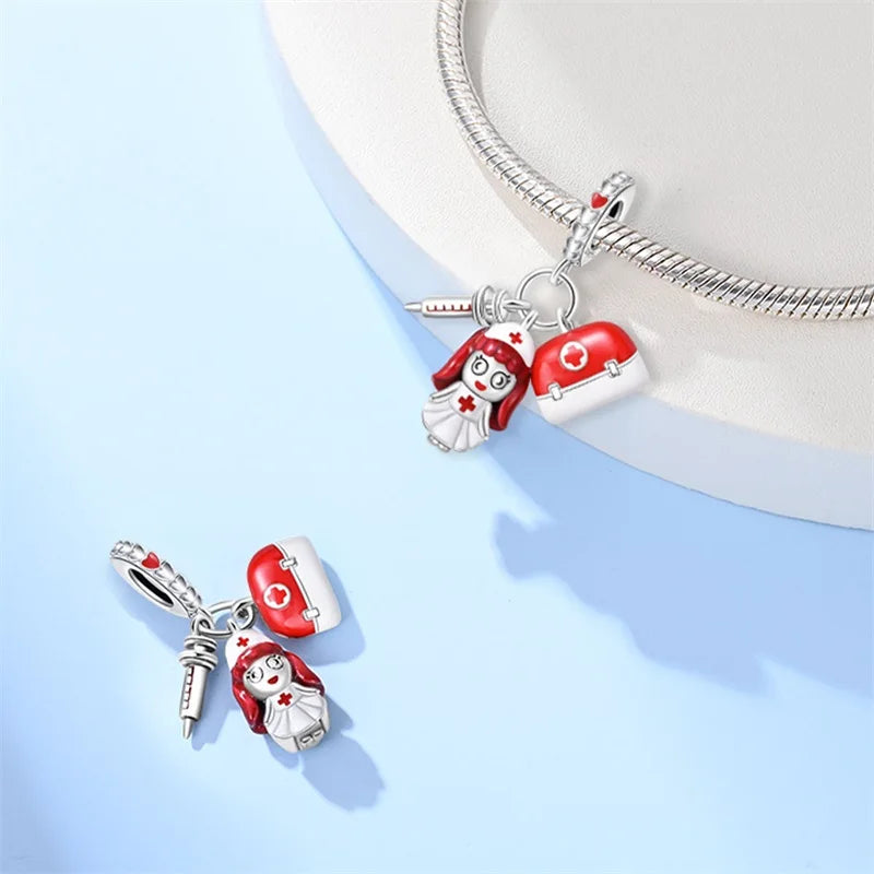 Sterling Silver Red Heart Shaped