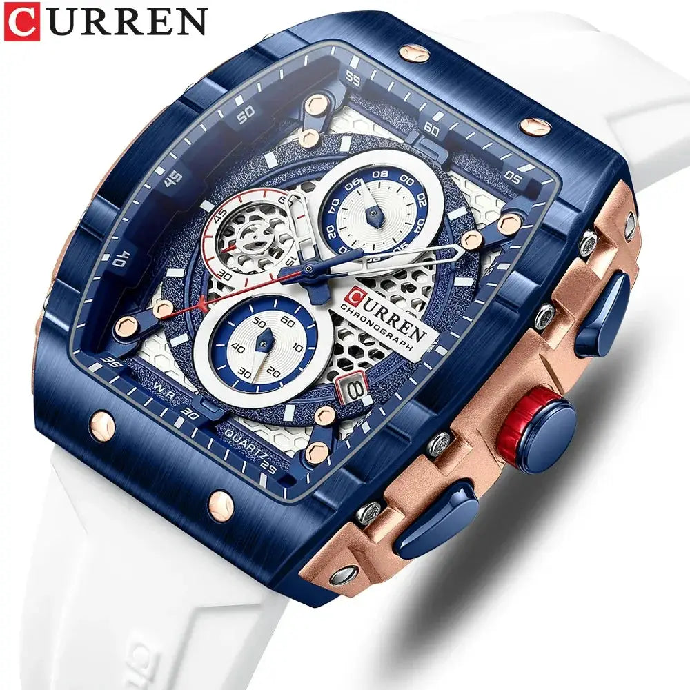 Men's Luxury Chronograph Quartz Watch With Silicone Band